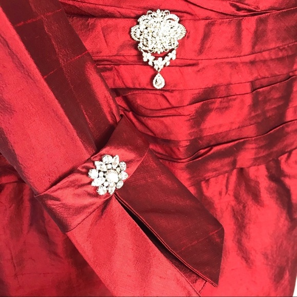 NWT Sarah Danielle Red Dress With Jacket - Picture 7 of 10